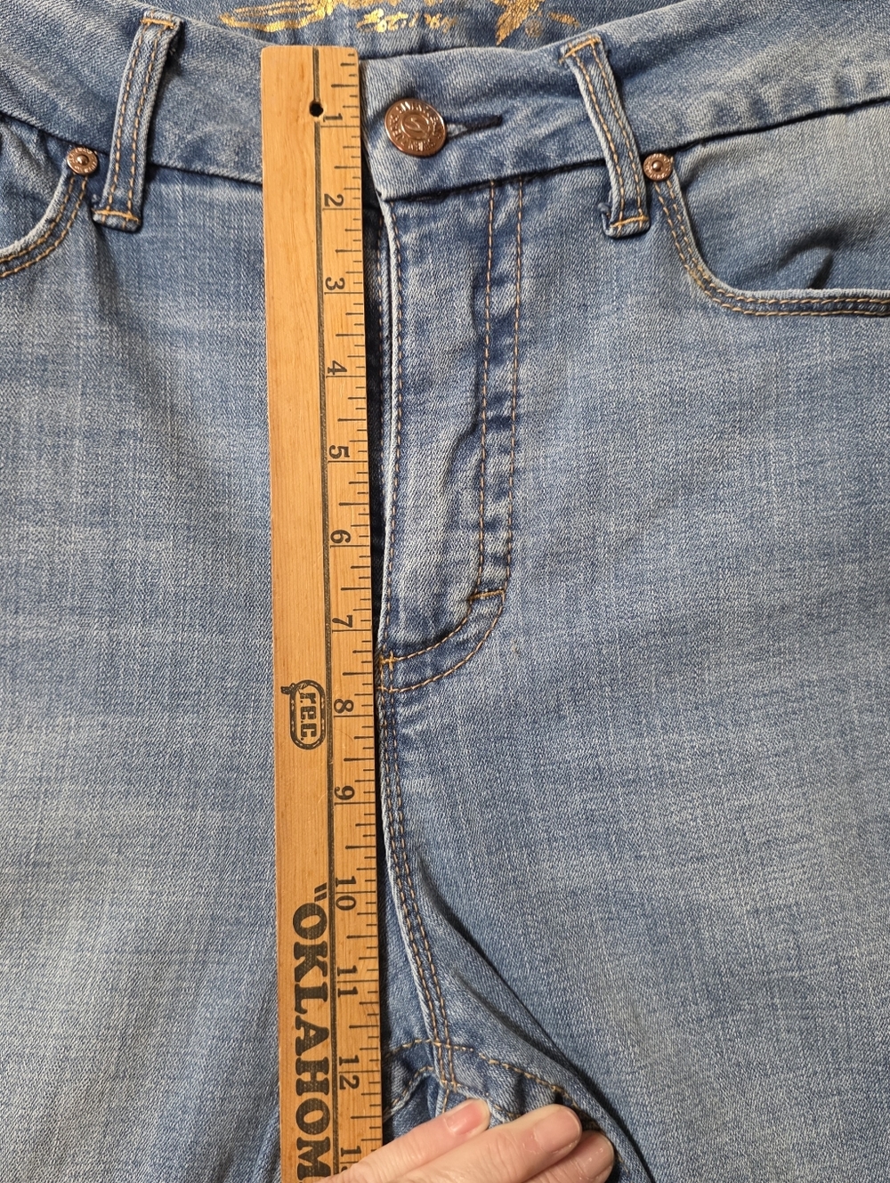 Seven7 Jeans Women's 16 Straight Skinny Stretch Light Blue Holes - Picture 5 of 8
